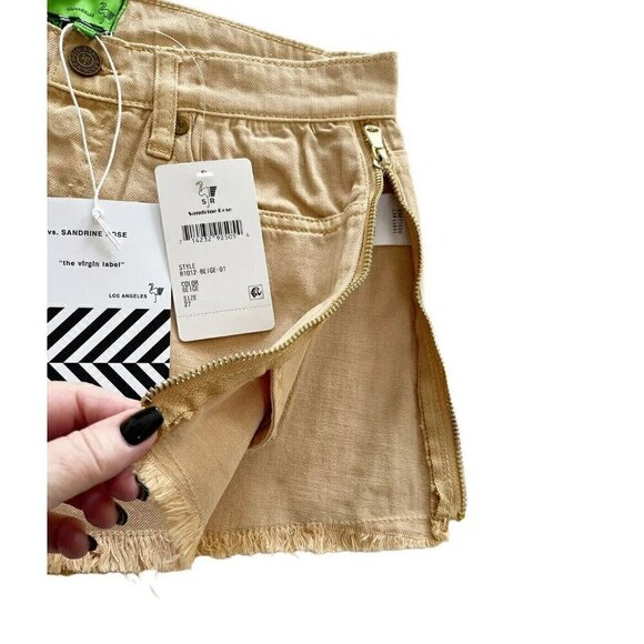 Free People X Sandrine Rose Women's Sz 27 Beige Cut Off Shorts NWT - Picture 5 of 12
